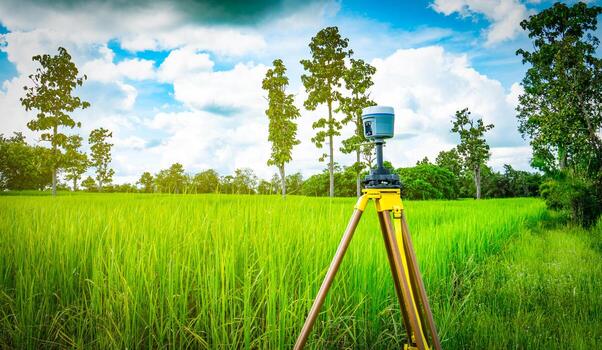 GNSS surveying equipment used for geospatial mapping